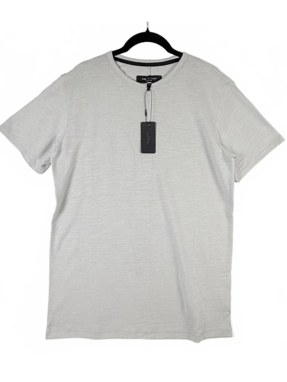 NEW rag & bone Men's Storm Grey Core Cotton Slub Knit Short Sleeve T-Shirt Small
